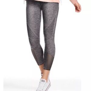 Victoria Secret Pink Ultimate Yoga Mesh Moto Ankle Leggings Marl‎ Gray Sz medium